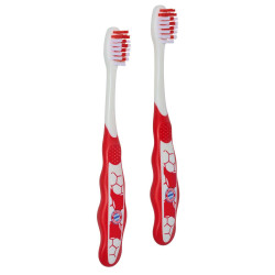 FC Bayern München Kinder Zahnbürste 2er Set soft rot/weiß Kinderzahnbürste FCB