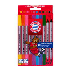 FC Bayern München Doppelfasermaler 10er Set Farbstift zwei Spitzen Stift Filzstift