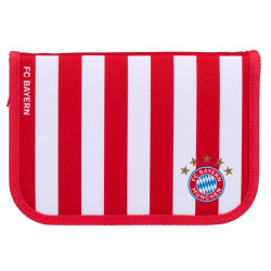 FC Bayern München Federmappe - Streifen - rot-weiß Federtasche Schüleretui gefüllt Etui FCB