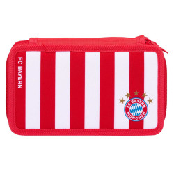 FC Bayern München Doppeletui - Streifen - gefüllt Federmappe rot-weiß FCB