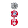 FC Bayern München Button 3er Set - Logo + Meisterschale + Mia San Mia - Anstecker Pin FCB