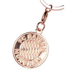 FC Bayern München Schlüsselanhänger- Logo rosegold - Anhänger Emblem FCB