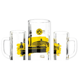 Borussia Dortmund Bierkrug - Skyline - Bierseidel 0.5 l Bierglas Glas BVB 09