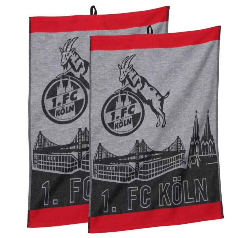 1. FC Köln Geschirrtücher 2er-Set - Skyline - Geschirrtuch Tuch
