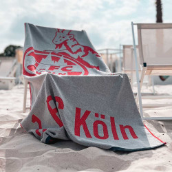 1. FC Köln Strandtuch - Logo - grau-rot Badetuch 90 x 180 cm