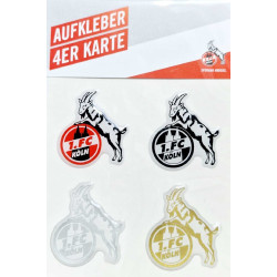 1. FC Köln 3D Aufkleber- Logo - 4er-Set Sticker Aufkleberkarte