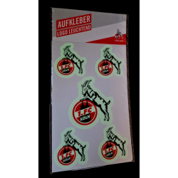 1. FC Köln Leuchtsticker-Set - Logo - 5tlg Aufkleberkarte nachtleuchtend Aufkleber Sticker