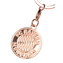 FC Bayern München Schlüsselanhänger- Logo rosegold - Anhänger Emblem FCB