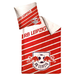 RB Leipzig Bettwäsche - Stripe - rot-weiß gestreift 2-teilig (Kissen / Bezug) 135 x 200 cm RBL