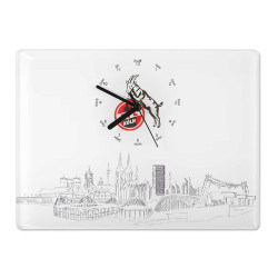 1. FC Köln Wanduhr - Skyline - Uhr eckig