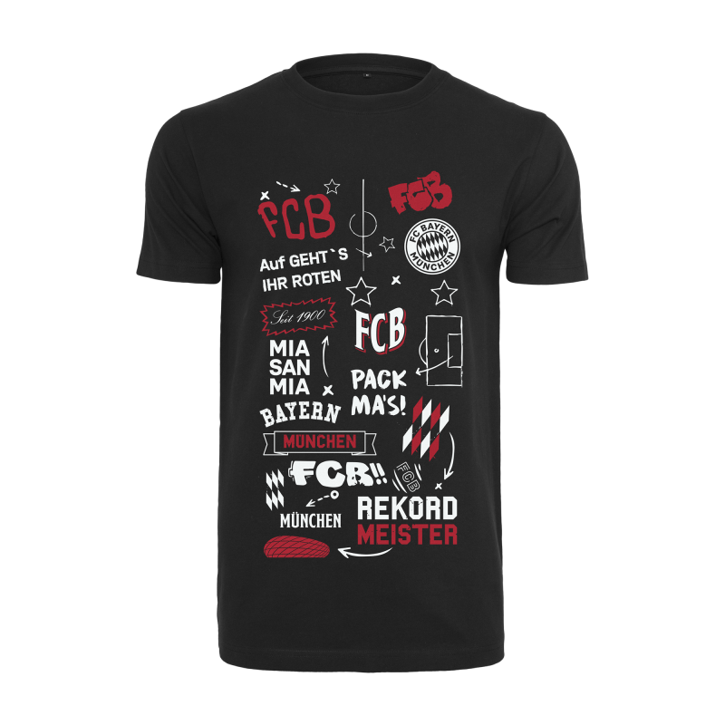 FC Bayern T-Shirt - Graphic - schwarz Shirt FCB | Gr. XS bis 3XL