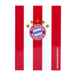FC Bayern München Hausaufgabenheft rot-weiß gestreift Logo Heft A5 Schulheft FCB