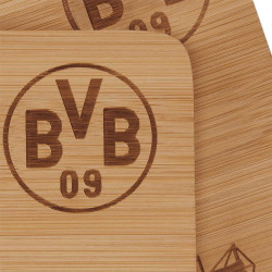 Borussia Dortmund Holzbrettchen - Skyline - 2er Set Schneidebrett Frühstücksbrettchen BVB 09