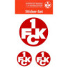 1. FC Kaiserslautern Autoaufkleber 3er Set - Logo rot - Aufkleber Sticker FCK