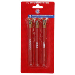 FC Bayern München Gelschreiber 3er Set - Berni, Ben, Mia - Stift | radierbar | Gelstift  - Plus 3D-Logo Aufkleber FCB