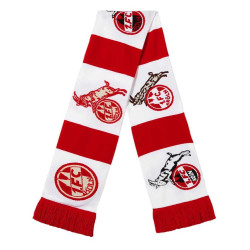 1. FC Köln Premiumschal - Logo-Historie - rot/weiß Schal Fanschal
