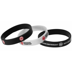 Eintracht Frankfurt 3er Set Armband schwarz-weiß Silikon Band