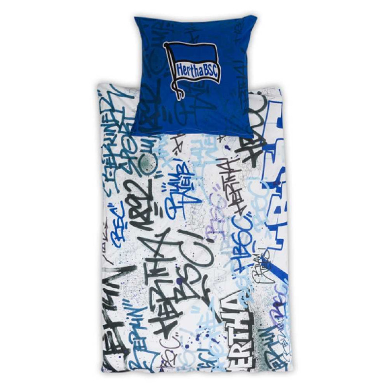 Hertha BSC Berlin Bettwäsche - Graffiti - blau/weiß 2-teilig HBSCB