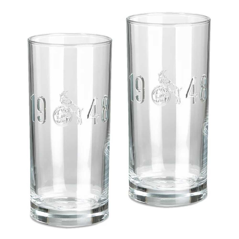 1. FC Köln Trinkglas - Relief - 2er-Set Wasserglas Glas Longdrinkglas