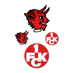 1.FC Kaiserslautern Aufklebebogen 4-teilig - Logo & Teufel - Aufkleber Sticker FCK