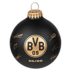 Borussia Dortmund Weihnachtskugel Signature 2025/26 schwarz-gold Christbaumkugel BVB 09