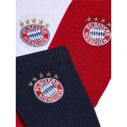 FC Bayern München Crew Socken 3er Set rot-weiß-navy