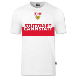 VfB Stuttgart Kinder T-Shirt - Cannstatt - weiß Shirt - Größe 128 bis 164
