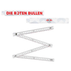 RB Leipzig Zollstock - Die Roten Bullen / Logo - weiß Gliedermaßstab RBL Schmiege