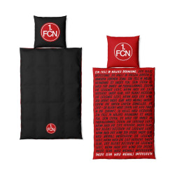 1. FC Nürnberg Wendebettwäsche - Die Legende lebt - rot/schwarz Bettwäsche 2-teilig 135 x 200 cm FCN