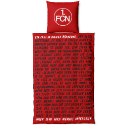 1. FC Nürnberg Wendebettwäsche - Die Legende lebt - rot/schwarz Bettwäsche 2-teilig 135 x 200 cm FCN