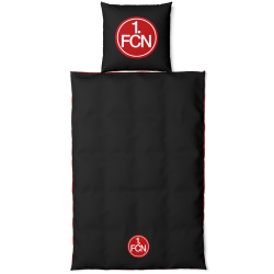 1. FC Nürnberg Wendebettwäsche - Die Legende lebt - rot/schwarz Bettwäsche 2-teilig 135 x 200 cm FCN