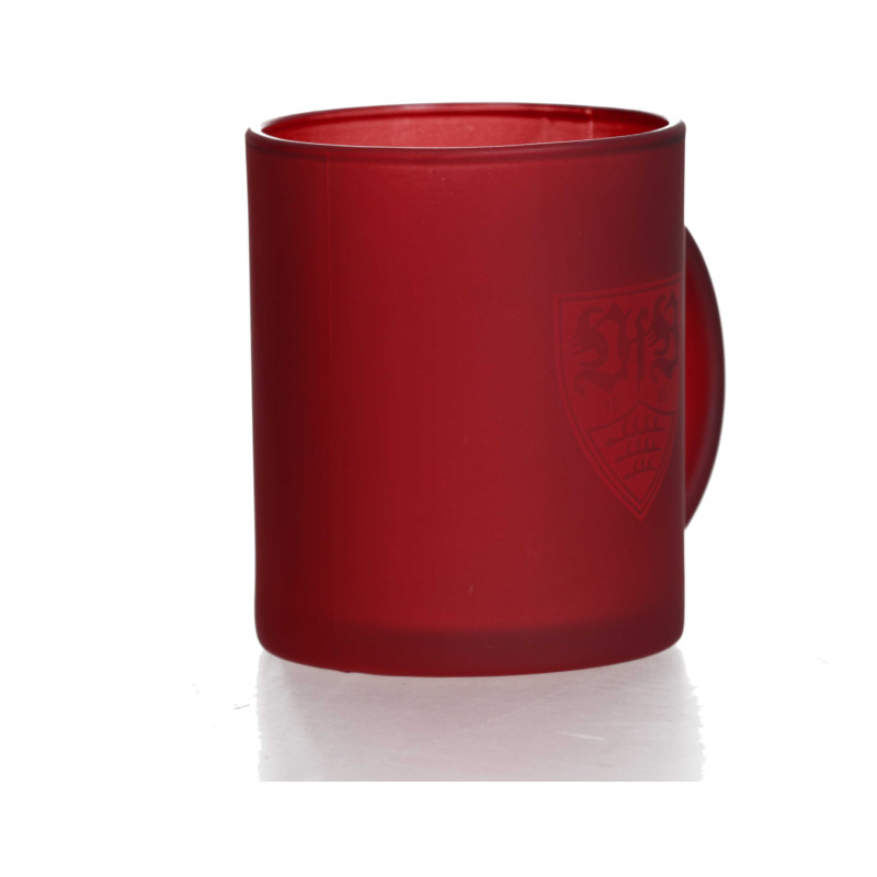 VfB Stuttgart Tasse rot mit Wappen Glastasse 0,3 l