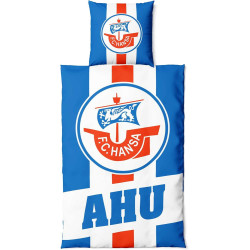 F.C. Hansa Rostock Bettwäsche - AHU - blau/weiß/rot 2-teilig 135 x 200 cm