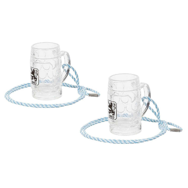 TSV 1860 München - Schnapsglas mit Kordel - 2er Set Schnapsseidel Glas