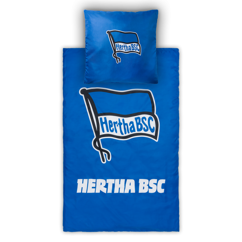 Hertha BSC Berlin Bettwäsche - Fahne pur - blau/weiß 2teilig Baumwolle HBSCB