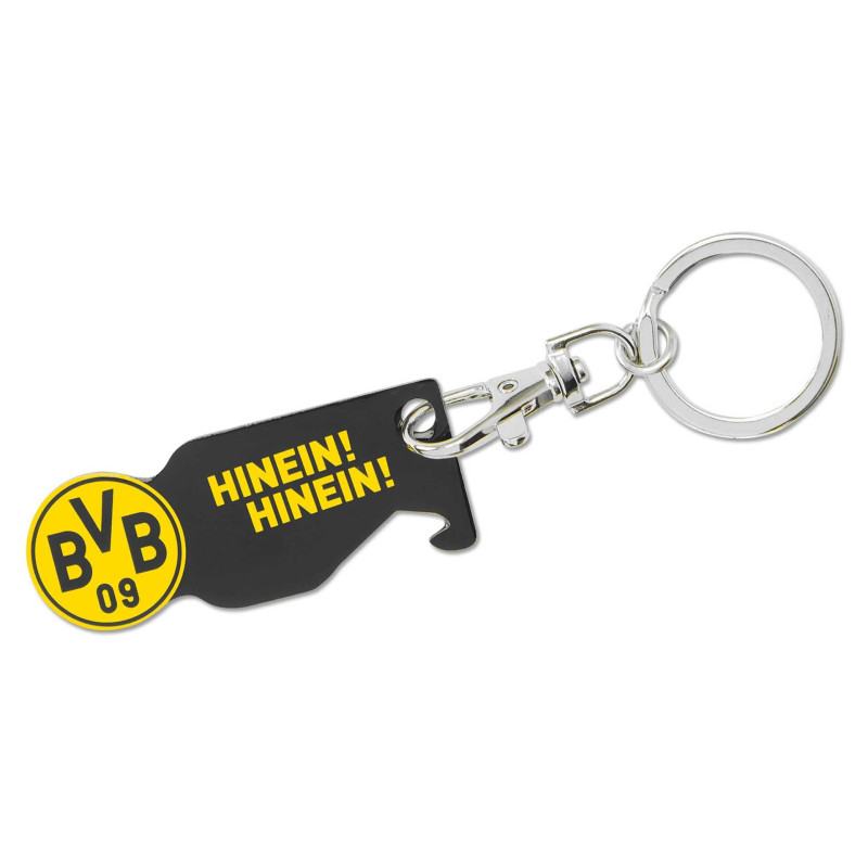 Borussia Dortmund Schlüsselanhänger - Duo - mit Flaschenöffner und Einkaufswagenlöser Anhänger BVB 09