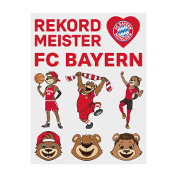 FC Bayern München Fan-Tattoos 2er Set Gesichtsaufkleber temporäre Tattoos FCB