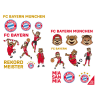 FC Bayern München 2er Set Aufkleberbogen - Maskottchen -  Aufkleber Set mit 22 Stickern FCB