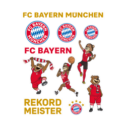 FC Bayern München 2er Set Aufkleberbogen - Maskottchen -  Aufkleber Set mit 22 Stickern FCB