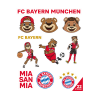 FC Bayern München 2er Set Aufkleberbogen - Maskottchen -  Aufkleber Set mit 22 Stickern FCB