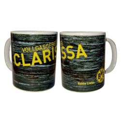 Borussia Dortmund Namenstasse - Clarissa - schwarz-gelb Tasse BVB 09