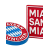 FC Bayern München Magnet 2er Set - Mia San Mia & Logo - Kühlschrankmagnet FCB