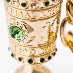 Borussia Mönchengladbach Schlüsselanhänger - 3D DFB-Pokal mit Logo Charm - golden Anhänger BMG
