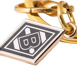 Borussia Mönchengladbach Schlüsselanhänger - 3D DFB-Pokal mit Logo Charm - golden Anhänger BMG