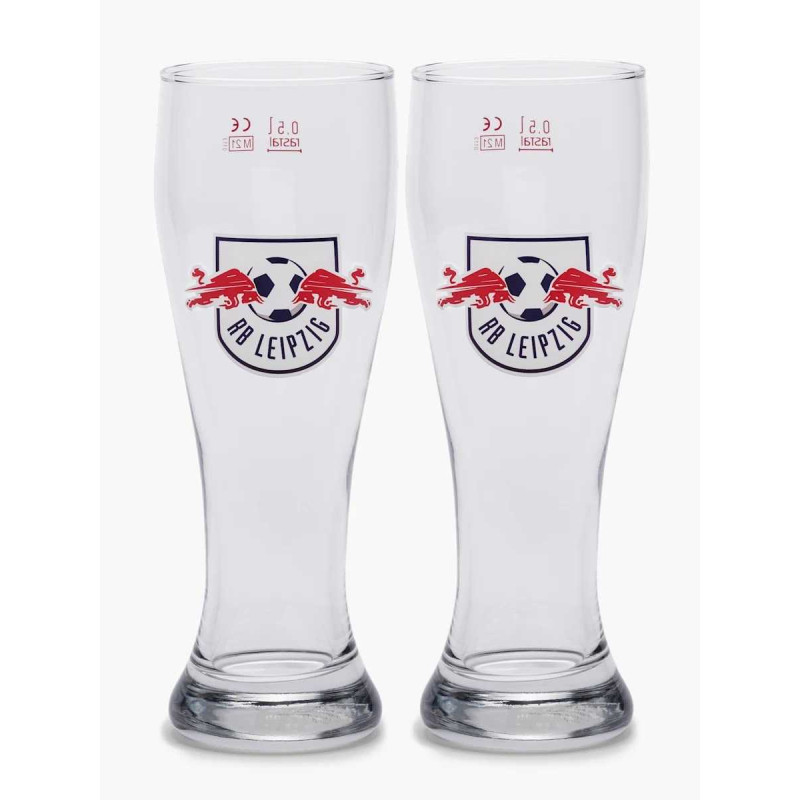 RB Leipzig Weißbierglas 2er Set - Logo - Glas Bierglas Weizenbierglas RBL