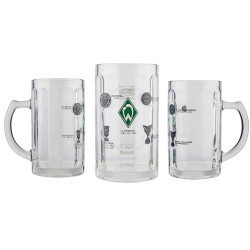 SV Werder Bremen Bierseidel - Erfolge -  0,5 l Glas Krug Bierglas