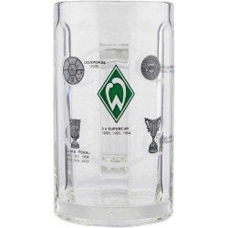 SV Werder Bremen Bierseidel - Erfolge -  0,5 l Glas Krug Bierglas
