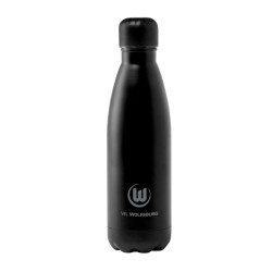 VfL Wolfsburg Edelstahl Trinkflasche  - Logo - mattschwarz 0,79 l Flasche