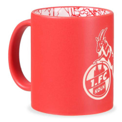 1. FC Köln Tasse - Logo Prägung - rot mit Innendekor Kaffeetasse Becher