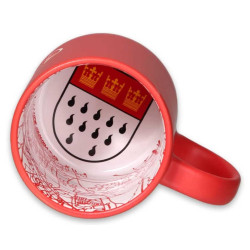 1. FC Köln Tasse - Logo Prägung - rot mit Innendekor Kaffeetasse Becher
